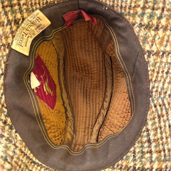 Vintage Harris Tweed Wool Plaid Hat Size M to Large Country Gentleman Travler - Picture 9 of 14
